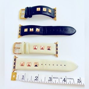 Apple Watch Studded Bands Cream & Rose Gold Black & Gold 38/40mm